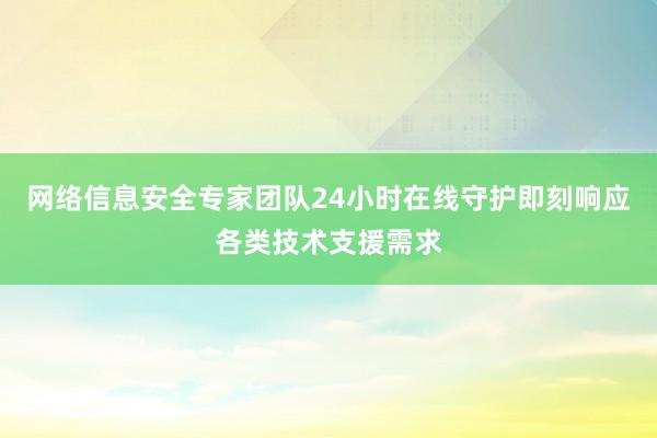网络信息安全专家团队24小时在线守护即刻响应各类技术支援需求